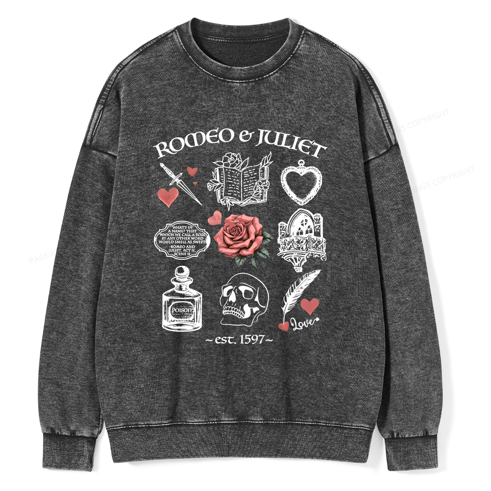 Pagewings Romeo and Juliet Unisex Washed Sweatshirt