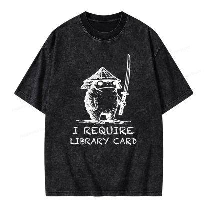 Pagewings I Require Library Card Unisex Washed T-shirt