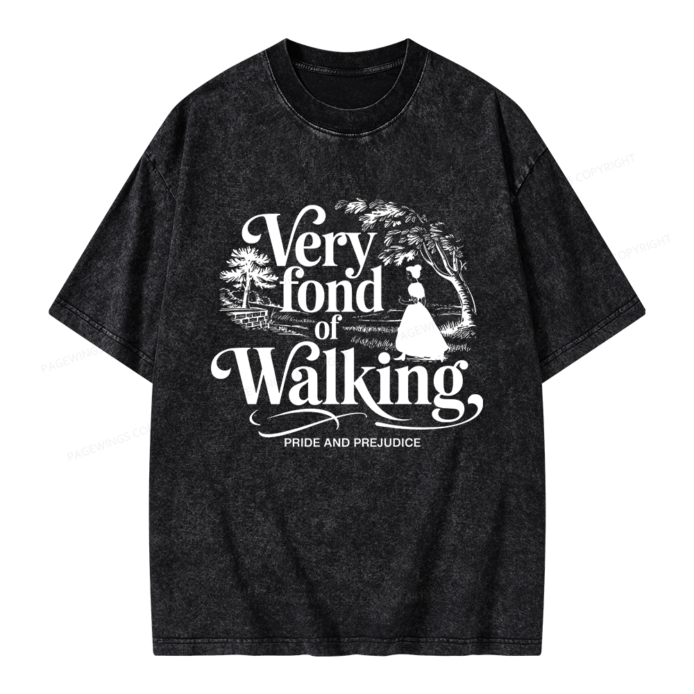 Pagewings Very Fond Of Walking Unisex Washed T-shirt