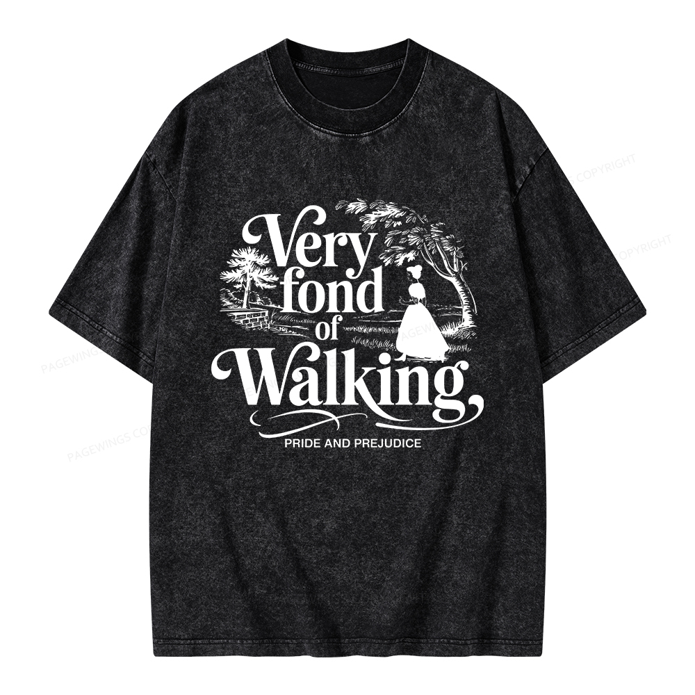 Pagewings Very Fond Of Walking Unisex Washed T-shirt