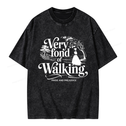 Pagewings Very Fond Of Walking Unisex Washed T-shirt