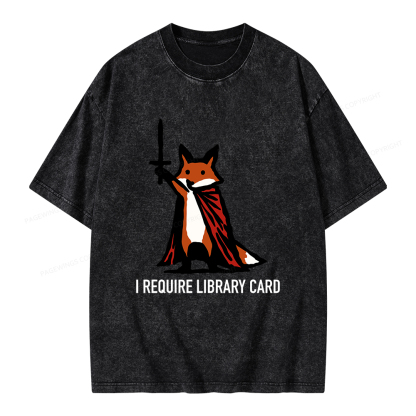 Pagewings I Require Library Card Unisex Washed T-shirt