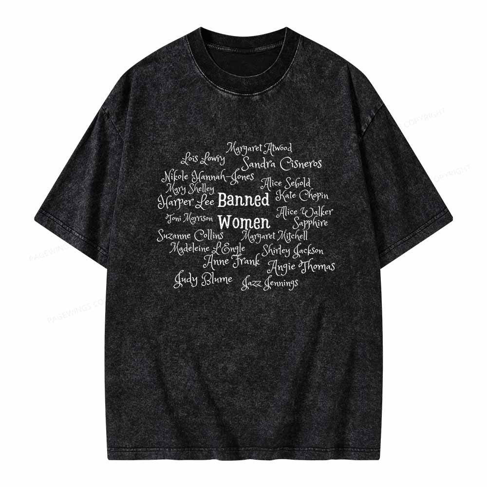 Pagewings Banned books Unisex Washed T-shirt