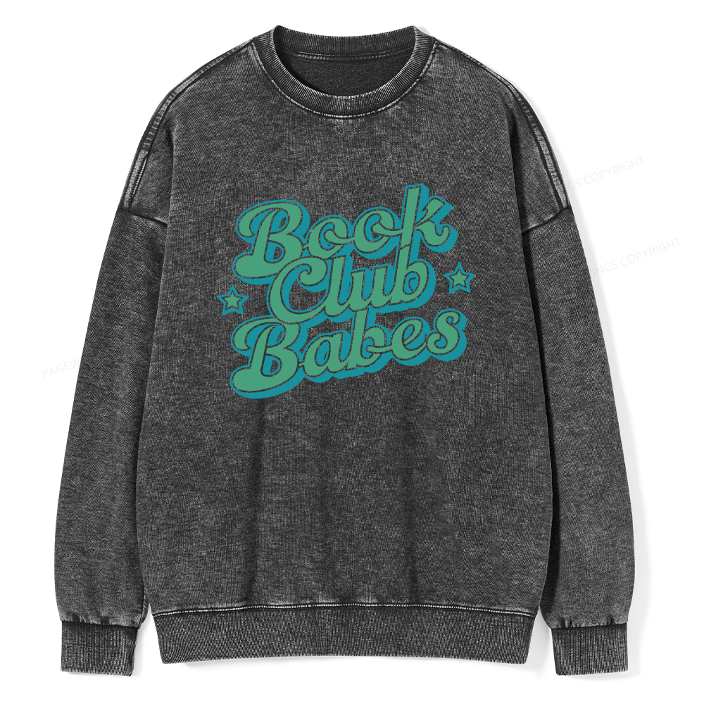 Pagewings Book Club Babes Unisex Washed Sweatshirt