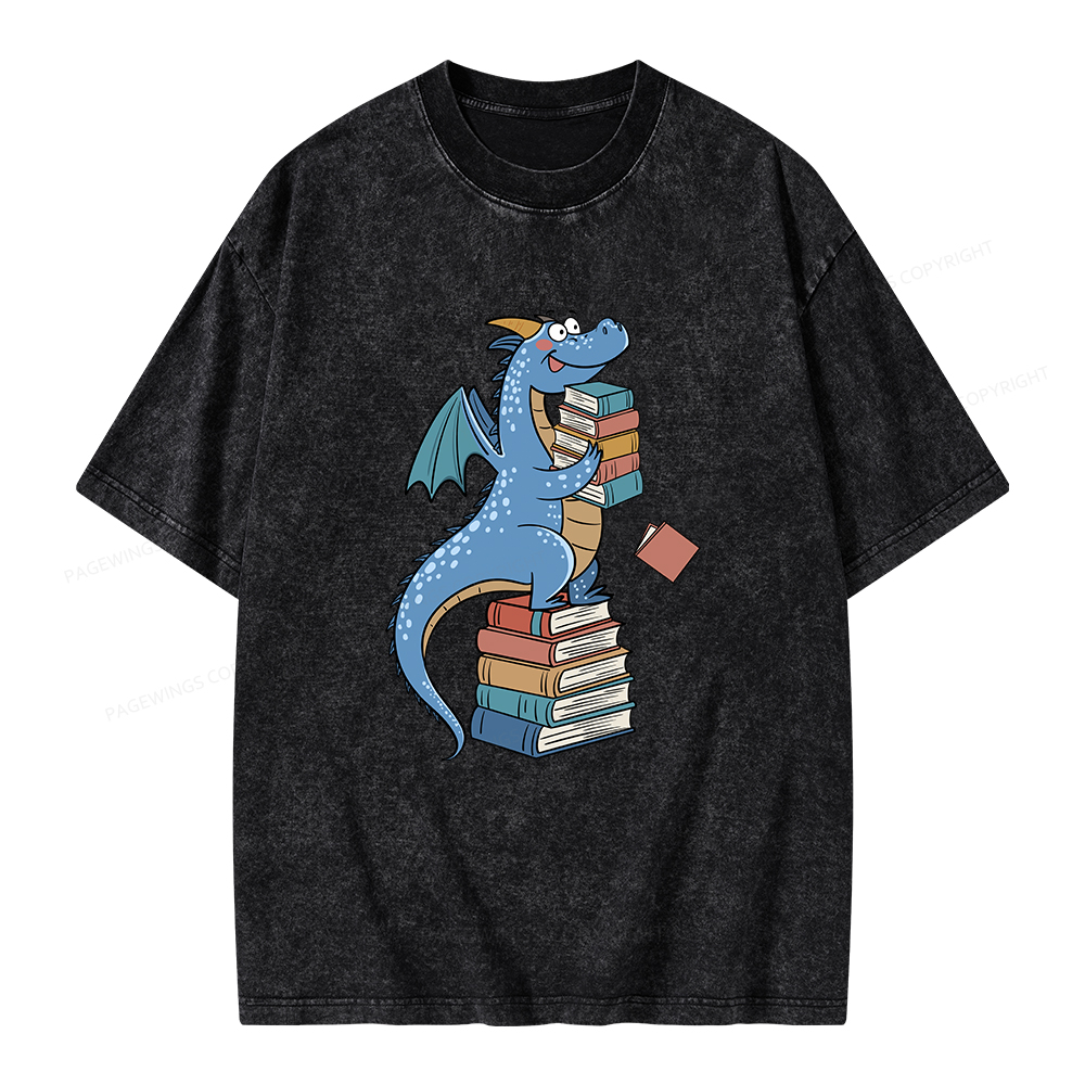 Pagewings Book Dinosaurs Unisex Washed T-shirt