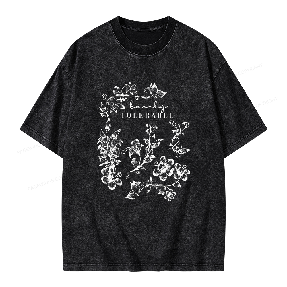 Pagewings Barely Tolerable Unisex Washed T-shirt