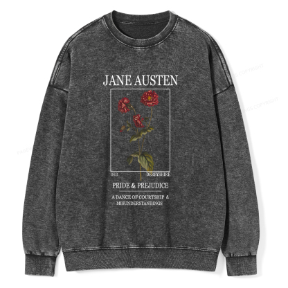 Pagewings Literary Floral Unisex Washed Sweatshirt