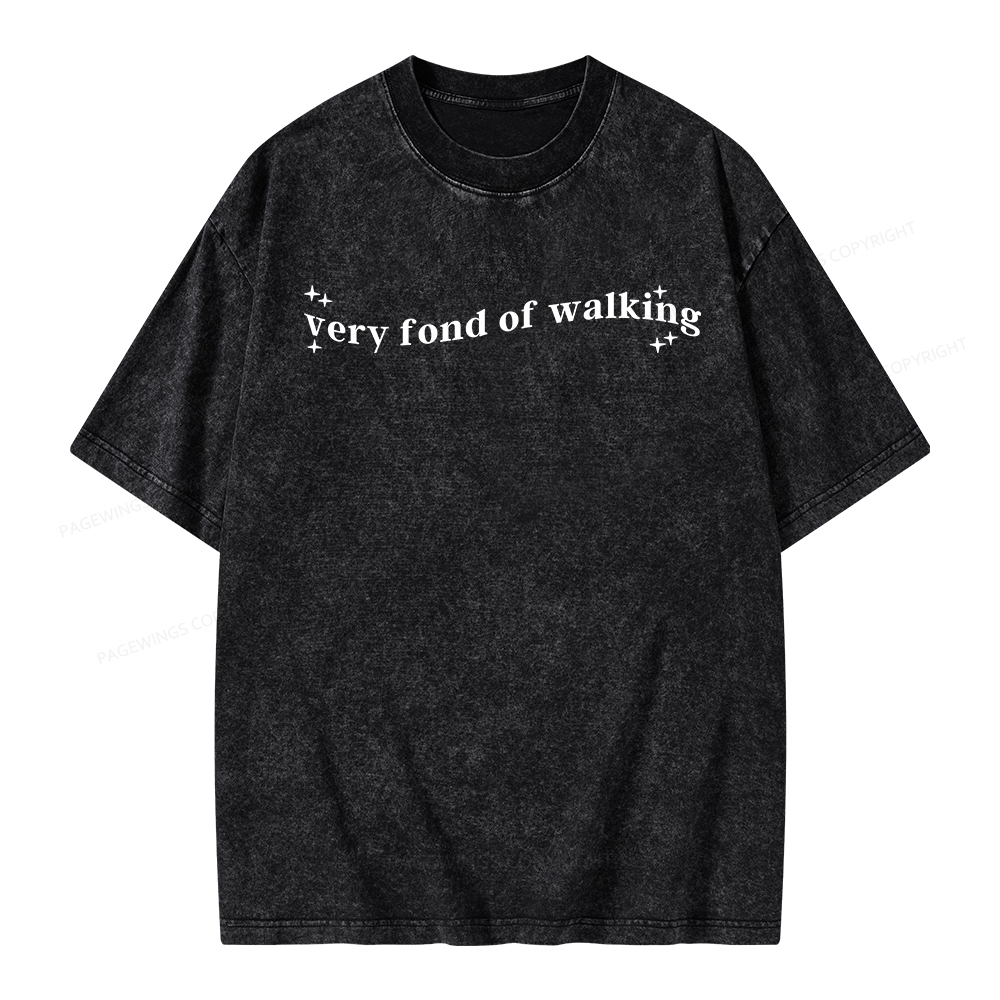 Pagewings Very Fond of Walking Unisex Washed T-shirt