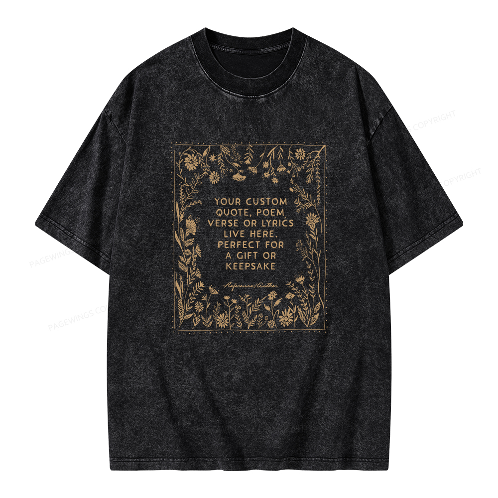 Pagewings Personalized Quote Unisex Washed T-shirt