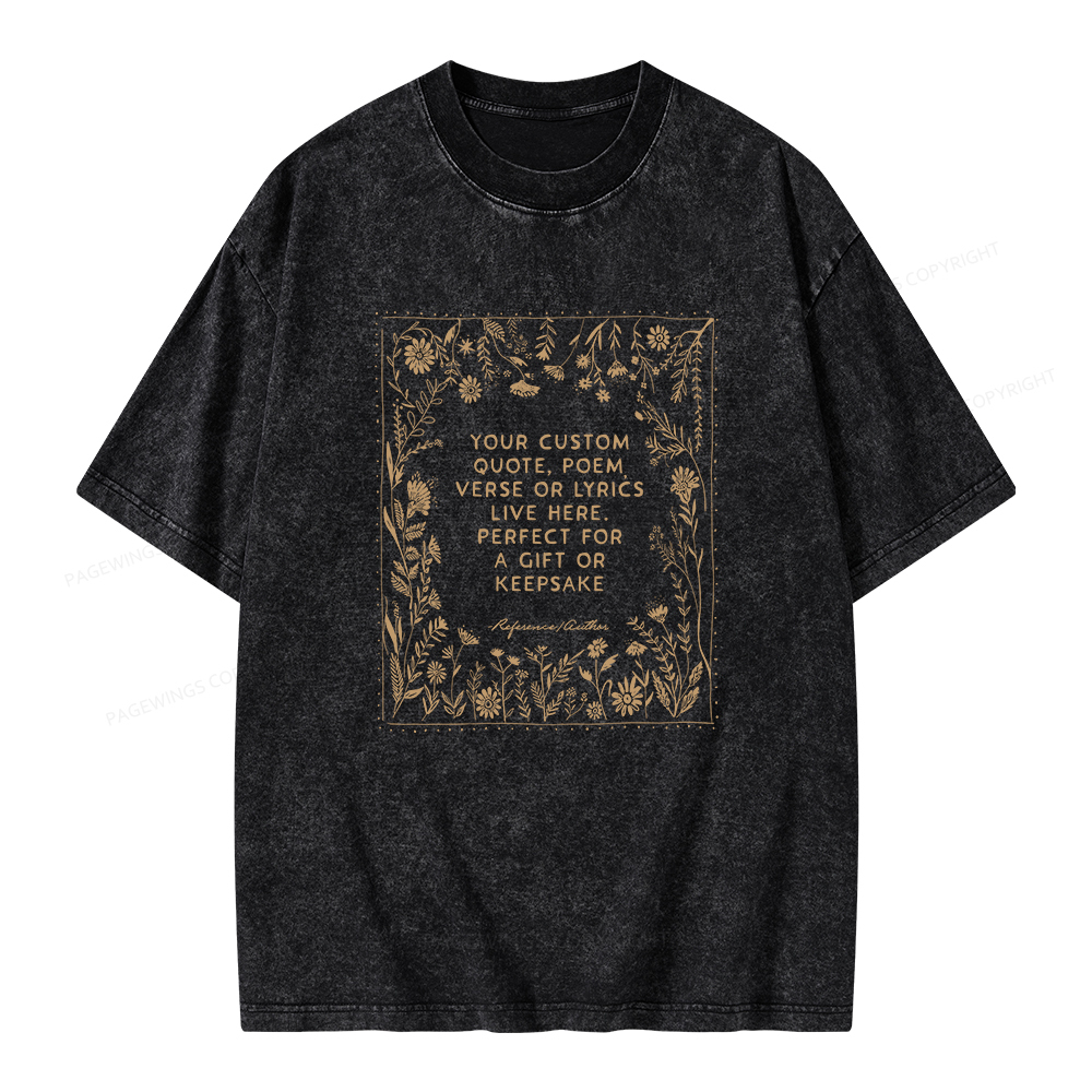 Pagewings Personalized Quote Unisex Washed T-shirt