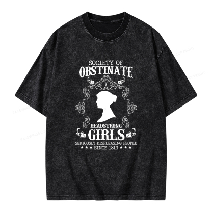 Pagewings Society Of Obstinate Headstrong Girls Unisex Washed T-shirt