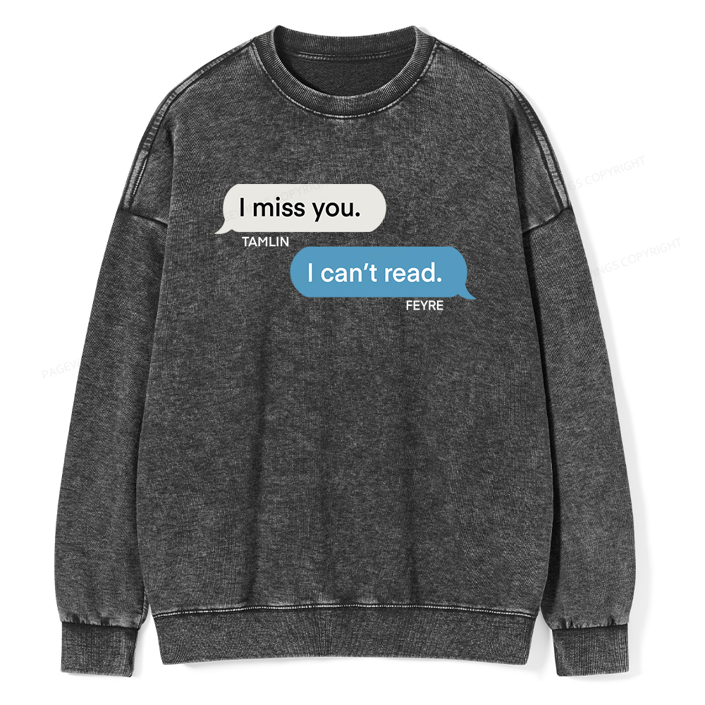 Pagewings  Fantasy I Can’t Read Unisex Washed Sweatshirt