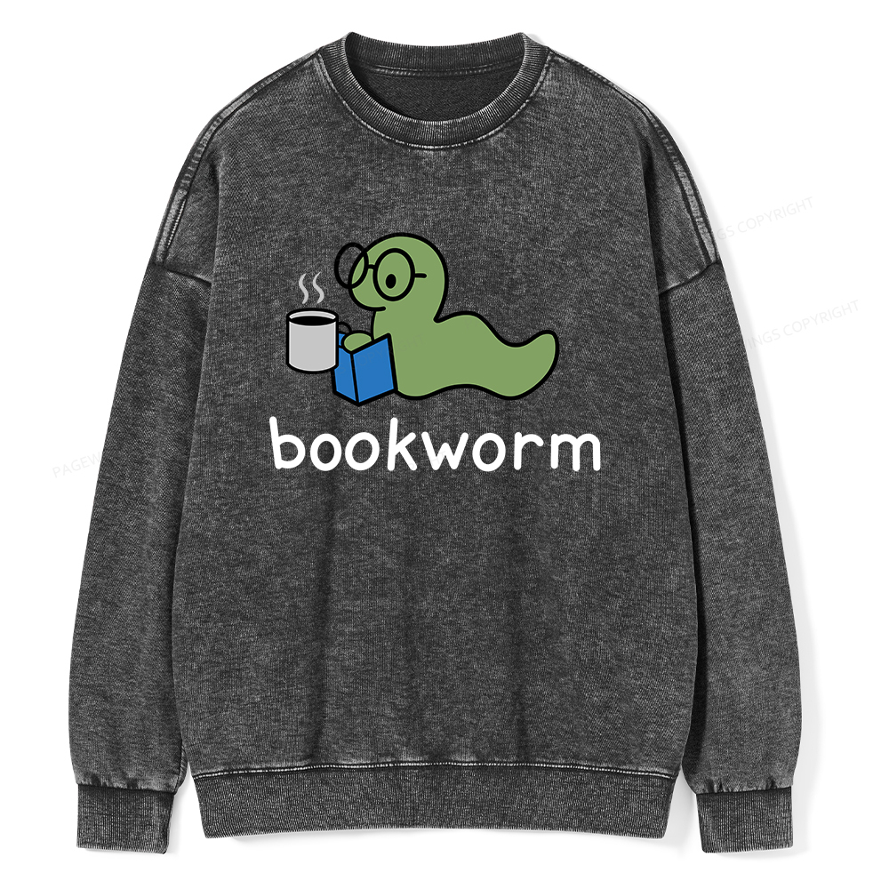 Pagewings Bookworm Unisex Washed Sweatshirt