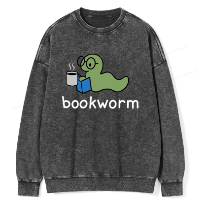 Pagewings Bookworm Unisex Washed Sweatshirt