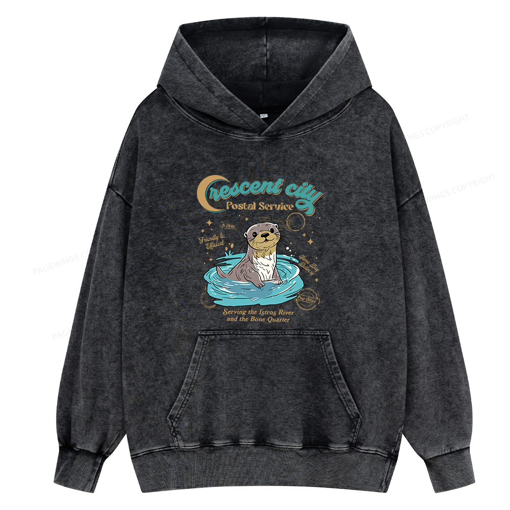 Pagewings Crescent City Postal Service Unisex Washed Hoodie