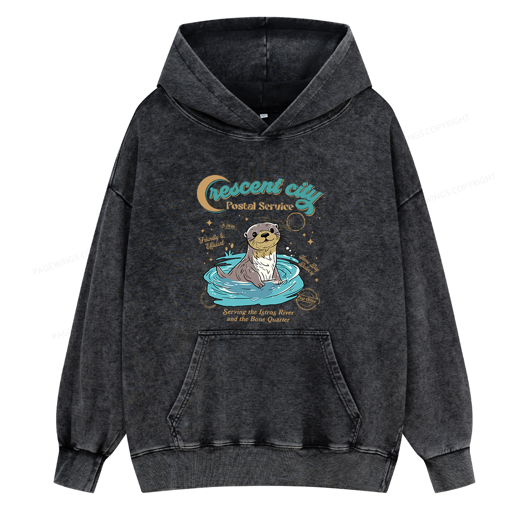 Pagewings Crescent City Postal Service Unisex Washed Hoodie