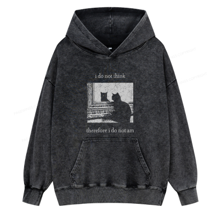 Pagewings I Do Not Think Therefore I Do Not Am Unisex Washed Hoodie