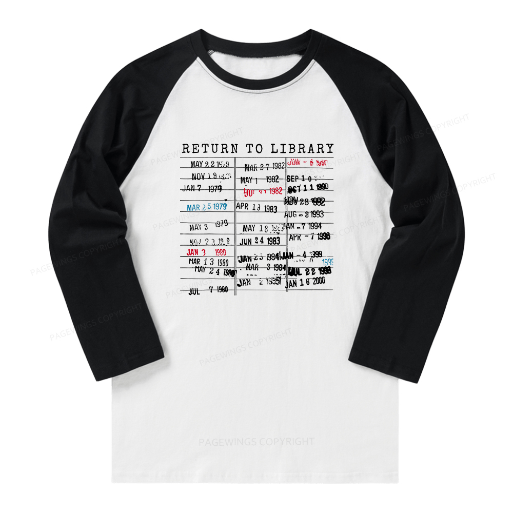 Pagewings Return To Library Long Sleeve Raglan T-shirt