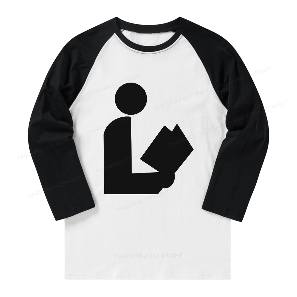 Pagewings National Library Symbol Long Sleeve Raglan T-shirt