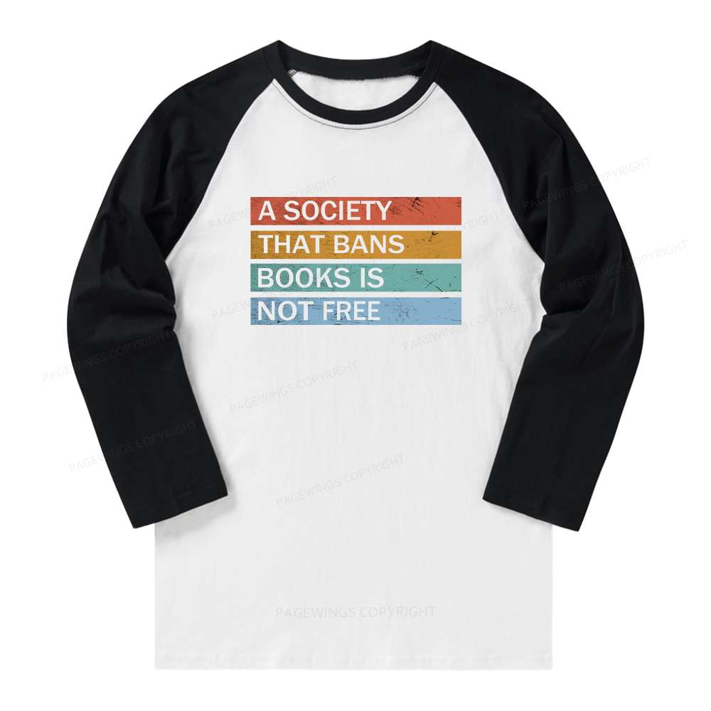Pagewings Read Banned Books Long Sleeve Raglan T-shirt