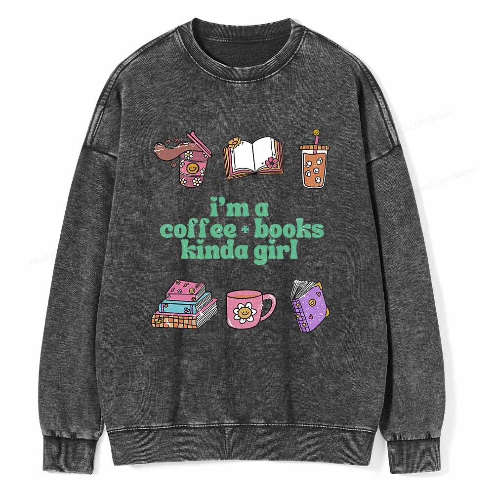 Pagewings I 'm A Coffee Books Kinda Girl Unisex Washed T-shirt