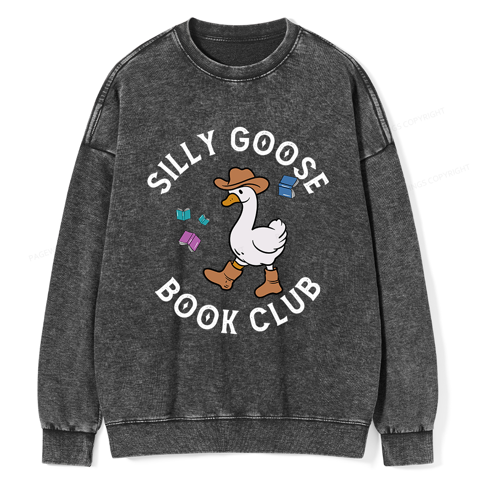 Pagewings Silly Goose Book Club Unisex Washed Sweatshirt