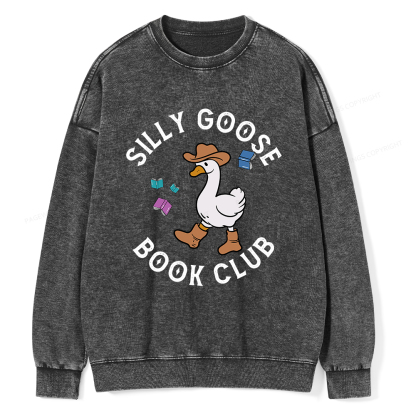 Pagewings Silly Goose Book Club Unisex Washed Sweatshirt