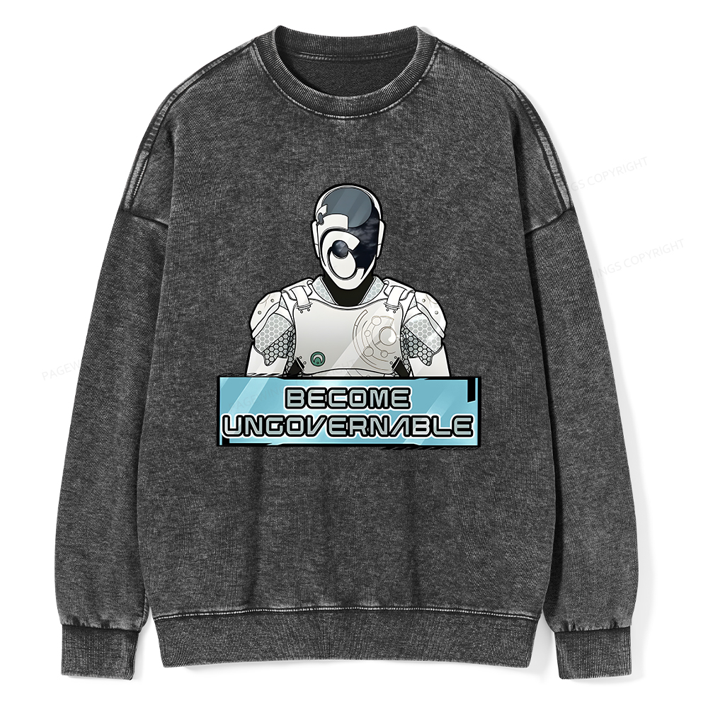 Pagewings Become Ungovernable Unisex Washed Sweatshirt