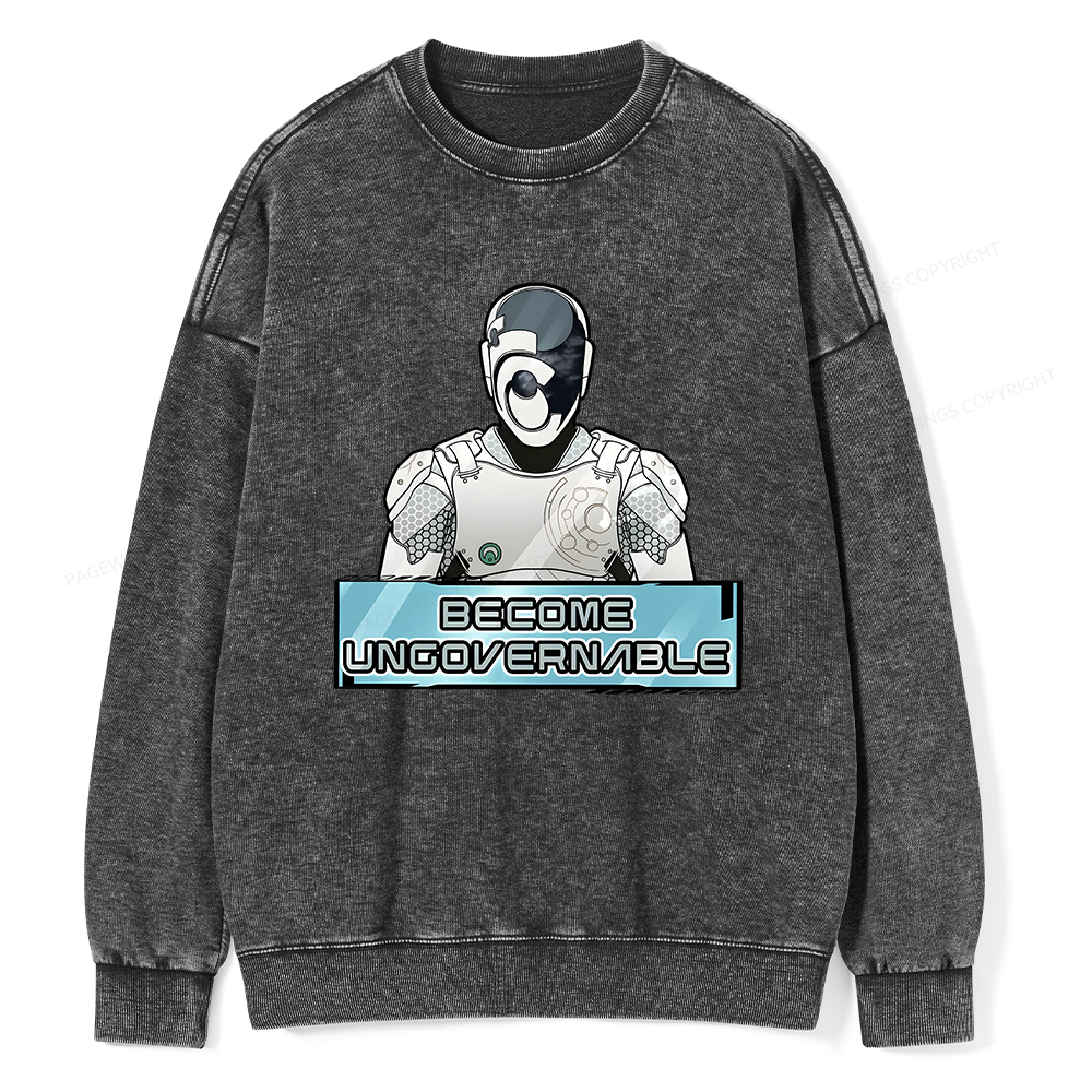 Pagewings Become Ungovernable Unisex Washed Sweatshirt