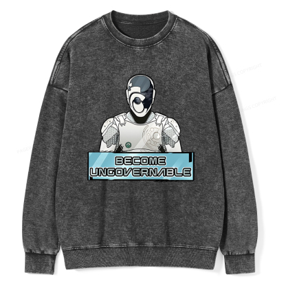 Pagewings Become Ungovernable Unisex Washed Sweatshirt