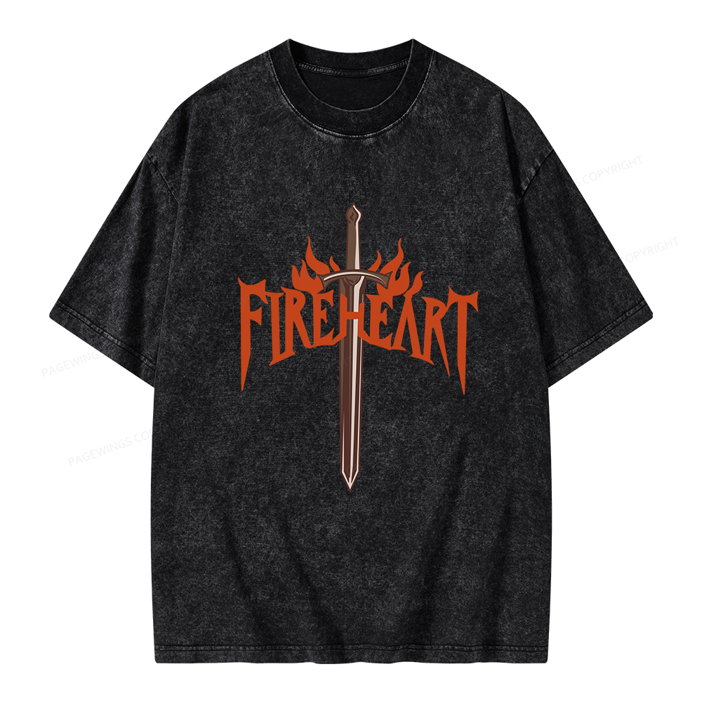 Pagewings Fireheart Unisex Washed T-shirt