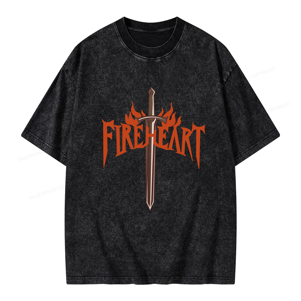 Pagewings Fireheart Unisex Washed T-shirt