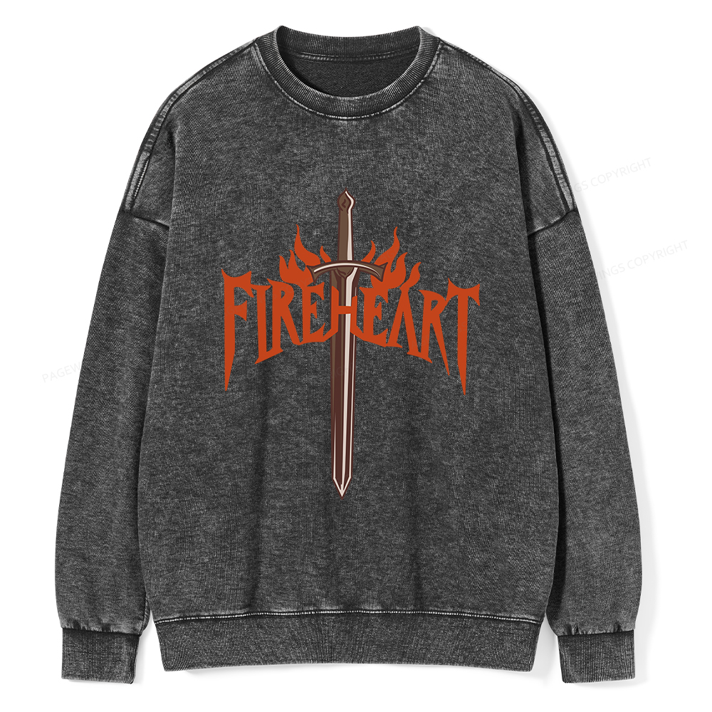 Pagewings Fireheart Unisex Washed Sweatshirt