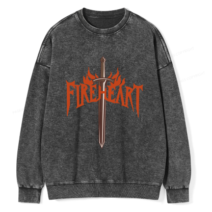 Pagewings Fireheart Unisex Washed Sweatshirt