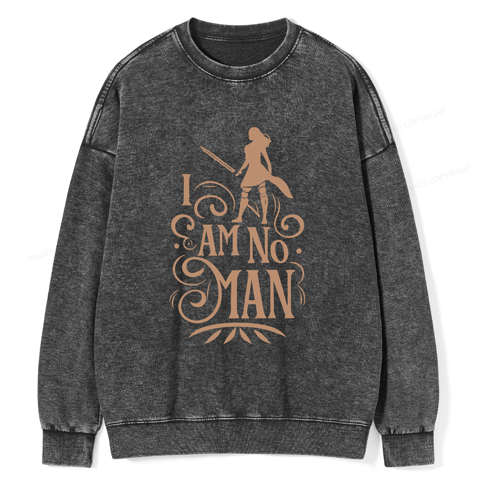 Pagewings I Am No Man Unisex Washed Sweatshirt