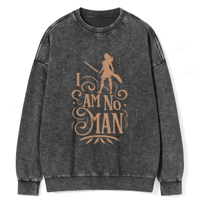Pagewings I Am No Man Unisex Washed Sweatshirt