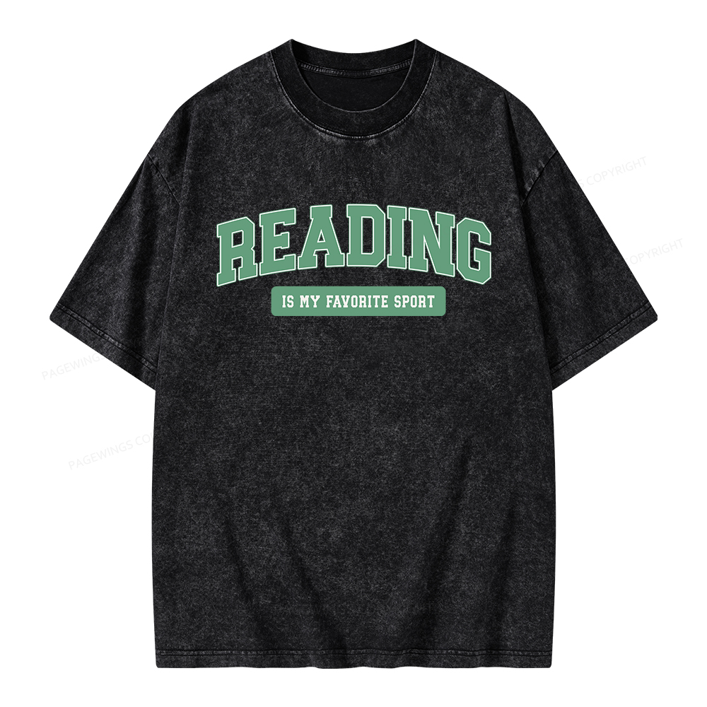 Pagewings Reading Is My Favorite Sport Unisex Washed T-shirt