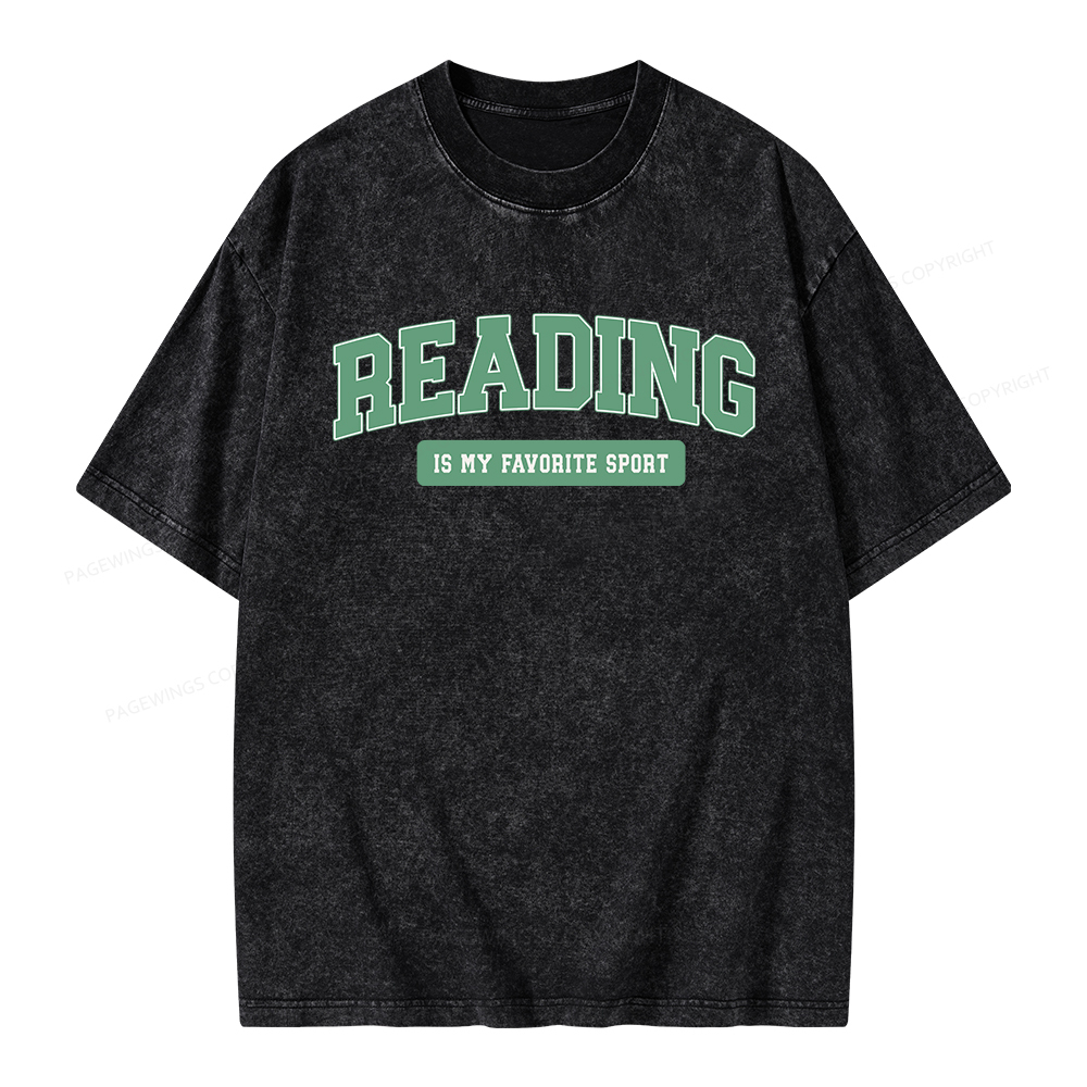 Pagewings Reading Is My Favorite Sport Unisex Washed T-shirt