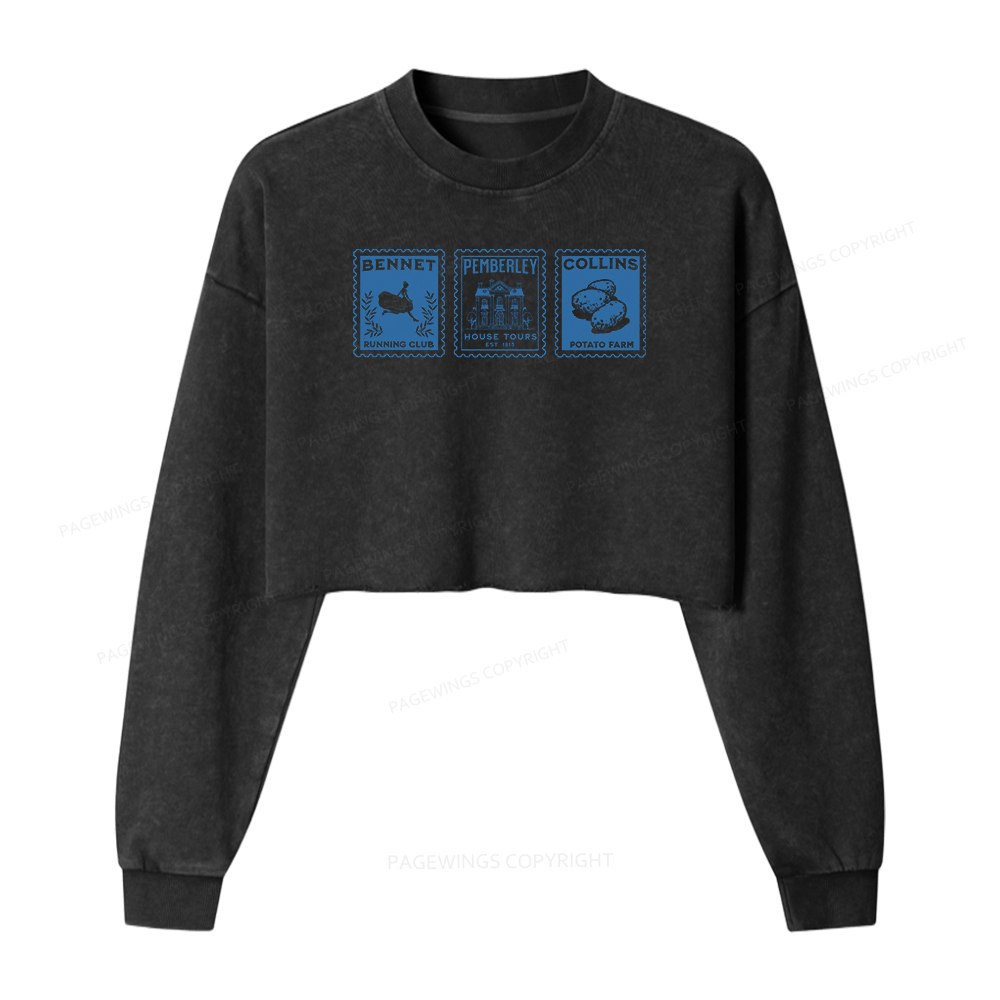 Pagewings The Answer Is Women Washed Crop Sweatshirt