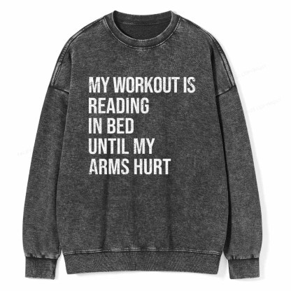 Pagewings My Workout Reading Unisex Washed Sweatshirt