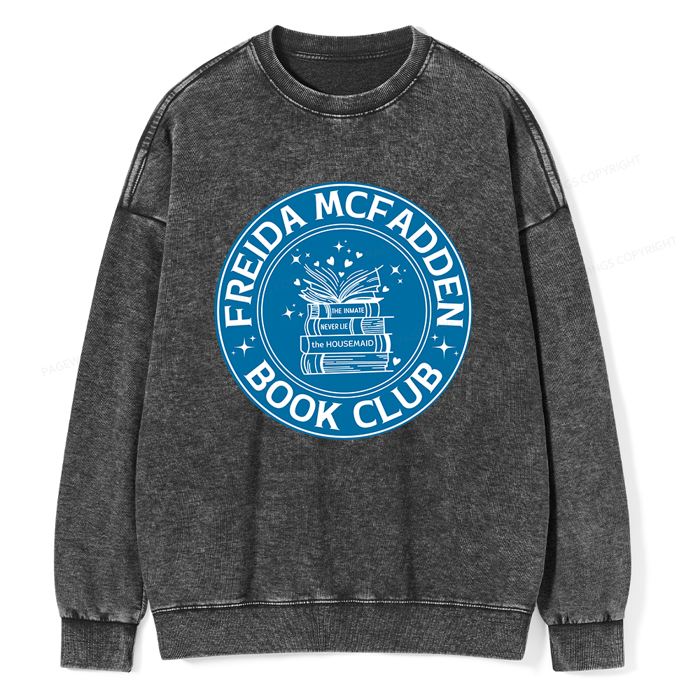 Pagewings Freida McFadden Book Club Unisex Washed Sweatshirt
