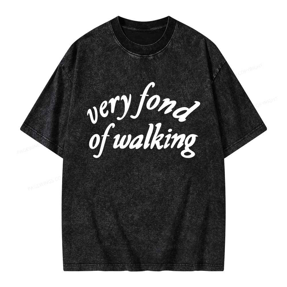 Pagewings Very Fond of Walking Unisex Washed T-shirt