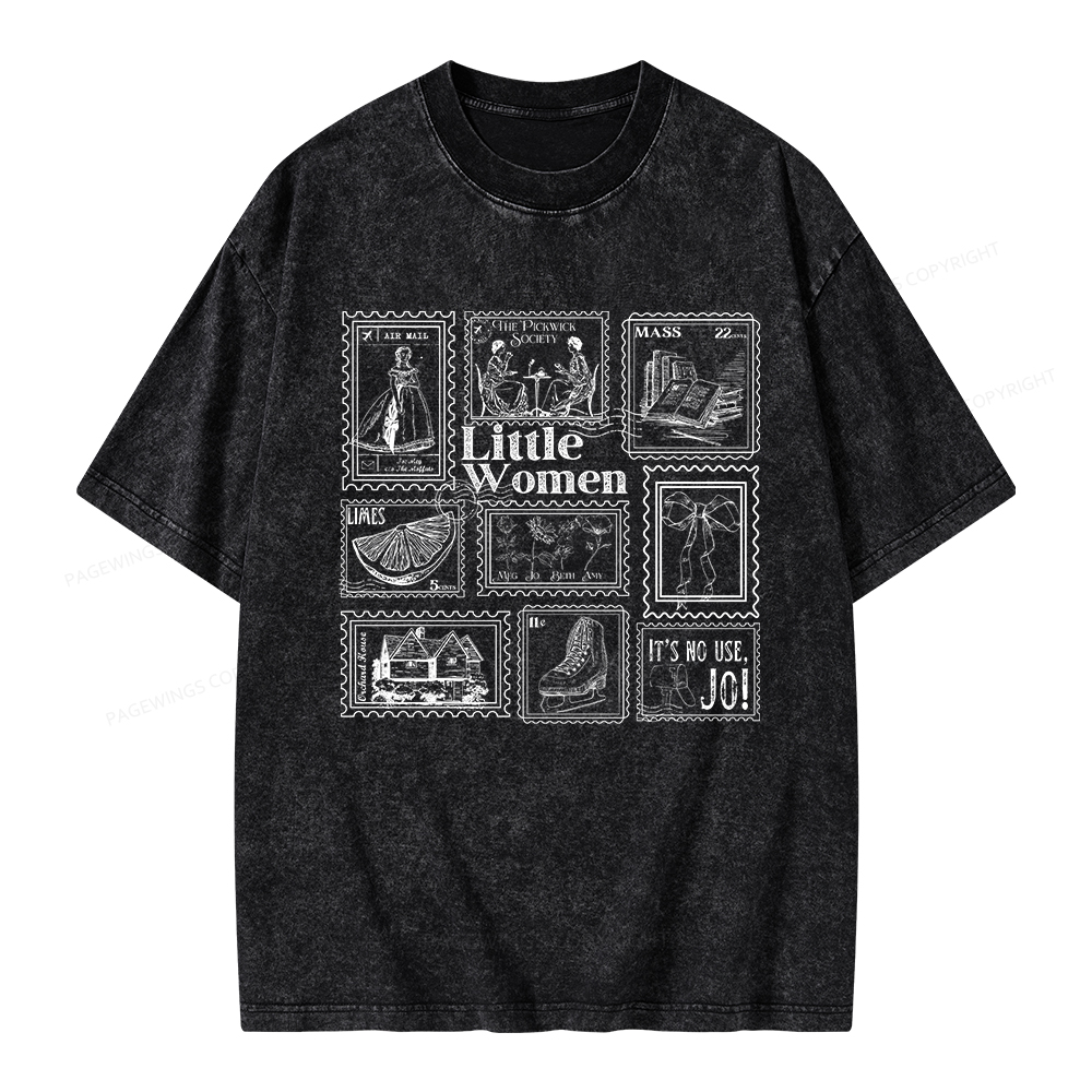 Pagewings Literary Stamp Unisex Washed T-shirt
