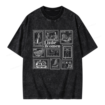 Pagewings Literary Stamp Unisex Washed T-shirt