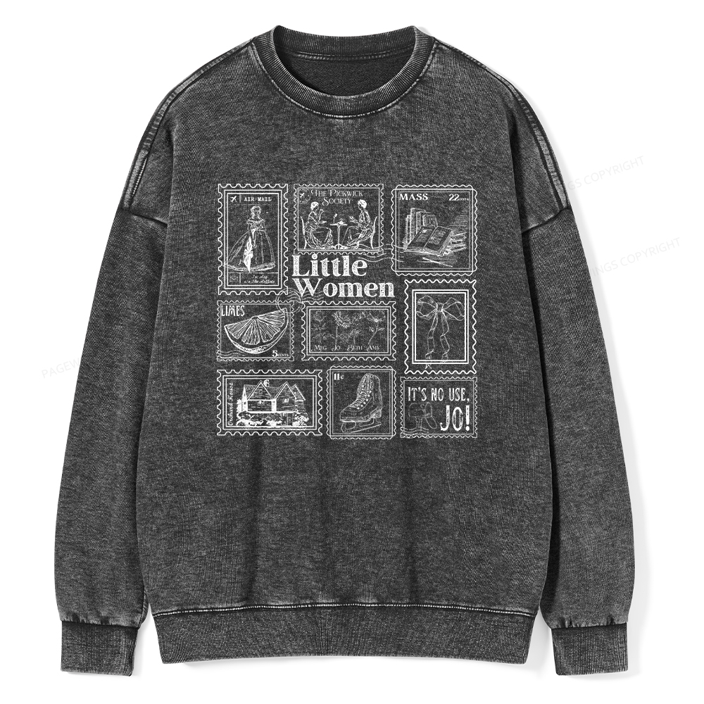 Pagewings Literary Stamp Unisex Washed Sweatshirt