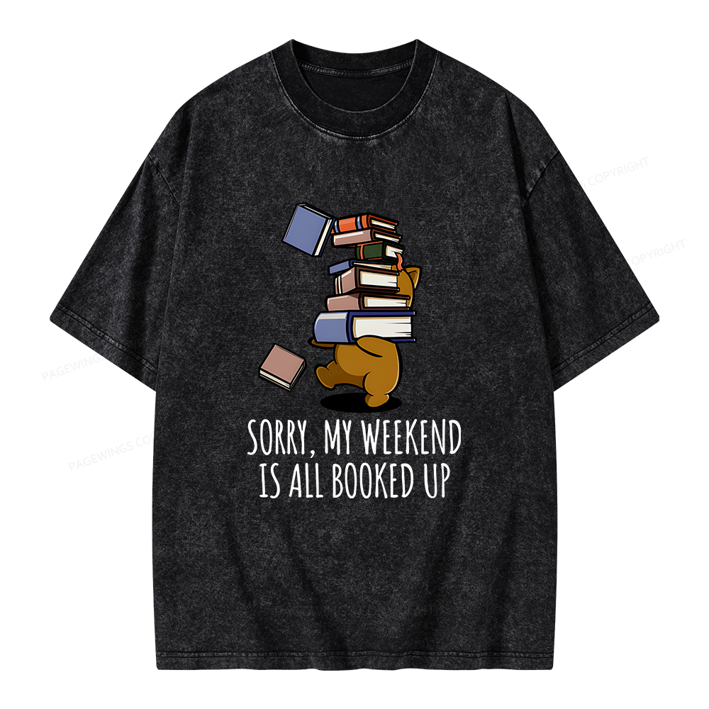 Pagewings Weekend Booked Up Unisex Washed T-shirt