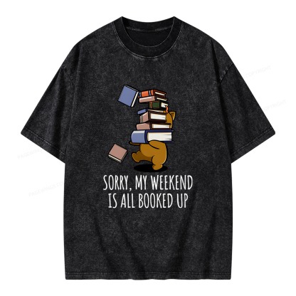 Pagewings Weekend Booked Up Unisex Washed T-shirt