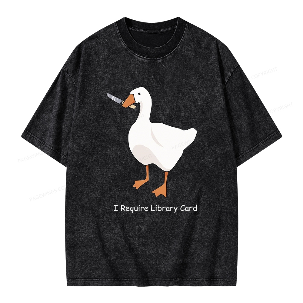 Pagewings I Require Library Card Unisex Washed T-shirt