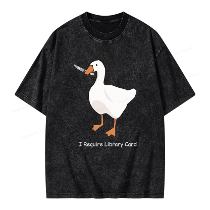 Pagewings I Require Library Card Unisex Washed T-shirt