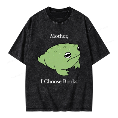 Pagewings Mother I Choose Books Unisex Washed T-shirt